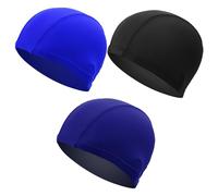 TRKETK 3 Pcs Elastic Swim Caps, Swimming Stretchable Anti Slip Swim Cap Unisex Bathing Caps Lightweight Bathing Caps Waterproof Elastic Swim Caps for Long and Short Hair Kids Swimming