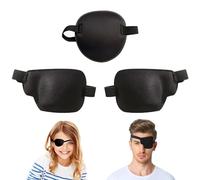 TRKETK 3 Pcs Eye Patch, Adjustable Eyepatch for Right and Left Eyes Eye Patch Lazy Eye Patches for Left and Right Eyes Eye Patches for Adults with Adjustable Buckle (Black)
