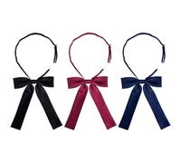 TRKETK 3 Pcs Solid Color Bowtie Western Satin Ribbon Bow Satin Elegant Bowtie Adjustable Formal Neck Bow Ties Women Pre-Tied for Wedding Party School Uniform Shirt Anime Cosplay (3 Colors)