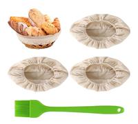 TRKETK 3 Pieces Bread Proofing Basket Cloth Liner, Linen Liner Cloth Dough Basket Cover 25×15 cm Reusable Oval Dough Proofing Bowl Liner Sourdough Proofing Cloth for Bakery Home Baking