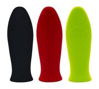 TRKETK 3 Pieces Silicone Hot Handle Holder, Non-Slip Potholder Heat Resistant Pot Handle Pan Sleeves Heat Protector Cast Iron Skillet Handle Cover Safe Rubber Grip Handle Cover for Cast Iron Cookware