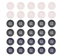 TRKETK 30 Pcs 20mm Round Flat 4-Hole Sewing Buttons Resin Craft Replacement Buttons Utility Durable for Coats Jackets Knitwear Cardigans DIY Crafting Sewing Clothes Accessories(3 Colors)