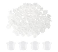 TRKETK 300 Pcs Plastic Ink Caps Tattoo Ink Cups Pigment Cups Makeup Container Transparent and Practical for Small Tattoo Colour and Paintings Pigment Supplies Caps 12mm