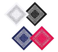 TRKETK 4 Pcs Bandanas Versatile Bandana Stylish Cowboy Headband Handkerchief Fashion Hair Accessory Neckerchief Cowboy Bandana Scarf Premium Stylish Unisex Paisley Bandanas Set (4 Corlors)