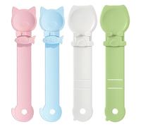 TRKETK 4 Pcs Cat Treat Spoon Set, Multi-Functional Happy Spoon Lickable Dispenser Cat Treats Colorful Cat Treat Squeeze Dispenser Big Size Easy Feeding Tool for Wet Food, Licky Treats, Liquid Snack
