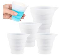 TRKETK 4 Pcs Dosing Ball for Liquid Detergent, Foldble Silicone Laundry Dosing Ball Washable Measuring Cup with Graduation Marks Laundry Liquid Measuring Cups for Laundry, Baking, Kitchens, Labs