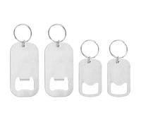 TRKETK 4 Pcs Flat Bottle Opener Keychain Beer Bottle Cap Opener Stainless Steel Keychain Beer Soda Bottle Opener Portable for Home Kitchen Bar Party Restaurant