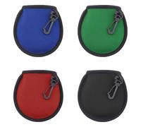 TRKETK 4 Pcs Golf Ball Cleaner Pouch, Golf Ball Dry-Clean Pocket Compact Golf Ball Washer Bag Portable Golf Ball Bag with Clips Waterproof Golf Ball Cleaning Bag with Double Layers, 4 Colors