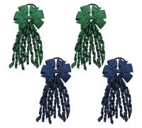 TRKETK 4 Pcs Hair Bow Spiral Streamers School Hair Accessories Bow Spiral Ties Curly Elastic Ponytail Holder Cute Personalised Scrunchie Women Streamers Scrunchies for All Hairstyle (2 Colors)