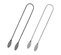 TRKETK 4 Pcs Napkin Chain, 50cm Portable Metal Napkin Chain with Adjustable Clip Elegant Older Adult Bib Serviette Clip Dinner Accessory Towel Apron Bibs Fixing (Silver + Black)