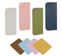 TRKETK 4 Pcs Soft Leather Glasses Cases with 4 Pcs Cleaning Cloth Portable Sunglasses Spectacle Pouch Leather Eyeglass Storage Bags for Women Men for Glasses and Sunglasses Storage(4 colors)