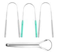 TRKETK 4 Pcs Tongue Scraper, Metal Tongue Cleaner Stainless Steel Tongue Cleaner Tool Reusable Tongue Scraper Oral Care Tongue Scrapers Tongue Cleaner for Adults, Kids, Men, Women
