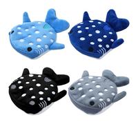 TRKETK 4 Pcs Whale Shark Coin Purse, Cute Kawaii Wallet Portable Mini Coin Purse with Zipper Cartoon Cosmetic Items Bag Funny Sea Cartoon Animal Wallet for Earphones, Jewelry, Key (Multicolor)