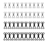 TRKETK 40 Pairs Bra Hook Eye Closure, Sewing Hooks Coat Hook Fastener Metal Eyes Fasteners Sewing Hooks and Eyes Closure for Sewing 4 Sizes Sewing DIY Craft Accessories (Silver, Black)
