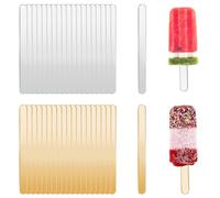 TRKETK 40 Pcs Reusable Acrylic Cakesicle Sticks Clear Ice Cream Sticks Candy Popsicle Cake Molds Popsicle Making Accessories for Homemade Ice Cream Cakes DIY Desserts (2 Colors)