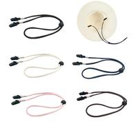 TRKETK 5 Pcs Windproof Hat Strap Adjustable Hat Chin Cord with Cord Locks Removable Strap Clips Cap Retainers for Camping Hiking Travel Climbing Outdoor Activities (5 Colors)