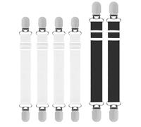 TRKETK 6 Pcs Bed Sheet Clips Set Adjustable Bed Sheet Straps Elastic Sheet Clips with Elastic Bands Bed Sheet Fasteners for Bedding Grippers to Keep Your Sheets in Place(2 Colors)
