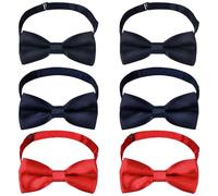 TRKETK 6 Pcs Bow Ties for Men, Neck Bow Tie Satin Tux Formal Classic Pre-Tied Bow Tie Solid Colour Adjustable Clip-On Pre-Tied for Parties Wedding Party Banquet