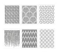 TRKETK 6 Pcs Cake Decorating Hollow Lace Design Embossing Molds Reusable Stencils for Birthday, Wedding, Party, DIY