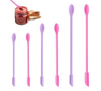 TRKETK 6 Pcs Cosmetic Spatula Mini Silicone Spatula Multifunctional Facial Cream Spoons Jar Scraper Reusable Beauty Spatula for Makeup Narrow Bottle Stirrer Beauty Tool for Cosmetics Kitchen