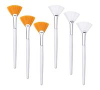 TRKETK 6 Pcs Facial Fan Brushes, Face Mask Brush Makeup Brush Soft Facial Mask Applicator Acid Applicator Brush DIY Makeup Tool for Sleeping Mask Peel Mud Mask Women Girl