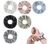 TRKETK 6 Pcs Hidden Pocket Hairband Large Hairband Accessories Colorful Elastic Hidden Pocket Hair Ties with Zip for Putting Keys Small Items for Women Girls Gift Hair Accessories (6 Colors)