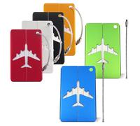 TRKETK 6 Pcs Luggage Tag, Baggage Handbag Tags Aluminium Suitcase Tags with Steel Loop and Waterproof Name ID Card Metal Luggage Tags for Suitcases Backpacks Checked Luggage Travel Bag (Multicolor)