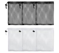 TRKETK 6 Pcs Mesh Drawstring Bags, Polyester Small Net Mesh Bag 15 x20 cm Drawstring Storage Net Bag for Travel Sport Volleyball Golf Beach Toys Collecting