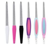 TRKETK 6 Pcs Metal Nail File, Professional Nail Files with Anti Slip Handle Double Sided Nail File for Natural Nails 6″ Rust-Proof Nail Filer Nails Accessories Tools for Home Salon Travel Use