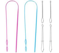 TRKETK 6 Pcs Needle Puller Set, Drawstring Threader Tool Adjustable Clip Elastic Rope Elastic Band Threading Aid Household Crafting Rope Cord Pulling Thread Tool for Jackets Coats Pants Shorts