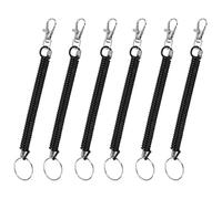 TRKETK 6 Pcs Stretchy Spiral Keyring with Clip Plastic Keychain Spring Key Holder Extending Retractable Safety Spring Key Holder Theftproof Anti-Lost for Mobile Phones Keys Wallets