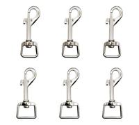 TRKETK 6 Pcs Swivel Snap Hooks Metal Swivel Bolt Snap Heavy Duty Dog Lead Clips Zinc Alloy Lobster Claw Clasps Rotary Spring Hooks for Dog Leashes Camping Hiking Keyring Trigger Clip