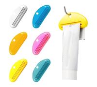 TRKETK 6 Pcs Toothpaste Tube Squeezer, Plastic Toothpaste Clips Convenient Tube Squeezer D Shape Cosmetic Cream Tube Squeezer Toothpaste Dispenser for Toothpaste Hand Cream Cosmetics (6 Color)