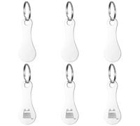 TRKETK 6 Pcs Trolley Token Universal Shopping Cart Token Shopping Trolley Removers Made of Stainless Steel for Releasing Supermarket Trolleys Shopping Trolley Token Tool Accessories
