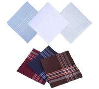 TRKETK 6 Pieces Men's Handkerchiefs, Soft Gents Hankies Set Large Cotton Gents Hankies Set Men's Premium Handkerchiefs Classic Hankie Assorted Pocket Square Hankies for Grooms, Weddings, Prom, Party