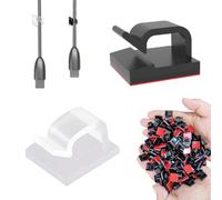 TRKETK 60 Pcs Cable Clips Adhesive Cable Management Clips Self Adhesive Cable Tidy Wire Clips Outdoor Light Clips Cord Organizer for Cable Management Home and Office Fairy Lights(2 Colors)