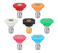 TRKETK 7 Pcs Pressure Washer Spray Nozzle Tips, Quick Release Pressure Nozzle Tips 1/4 Inch Jet Wash Nozzle Multiple Degrees Connection Pressure Washer Tips for Car Garden Cleaning