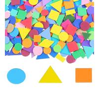 TRKETK 750 Pcs Foam Stickers, Assorted Shapes and Colours Kids Mini Craft Foam Geometric Shape Stickers Adhesive DIY Craft for Scrapbooking Home Party Decor School Project