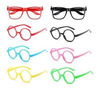 TRKETK 8 Pcs Kids Plastic Glasses Frame, Colorful Children Wizard Glasses Frames No Lenses Eyeglasses Child Toy Eyeglasses for Cosplay Fancy Dress Posing Props Party Doll Costume Accessories Halloween