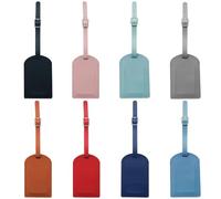 TRKETK 8 Pcs Luggage Tags Travel Luggage Tags Leather Suitcase Tags with Adjustable Strap Suitcase ID Tags Travel Accessories for Preventing Loss of Bags and Suitcases