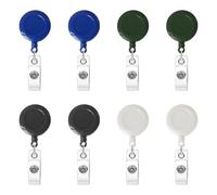 TRKETK 8 Pcs Retractable Badge Reel Clips Holder Solid Color Nurse ID Badge Holder Keyring Reel Clip for Cards Durable Retractable Lanyard for Hanging ID Card Key Chain (4 Colors)