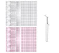 TRKETK 8 Sheets Self Adhesive Bling Clear Rhinestone Stickers 3584 Pcs Round Crylic Crystal Gems Stickers with 1 Pick Up Tweezer for DIY Nail Crafts Decoration Jewel Clothes Makeup (3mm/4mm/5mm/6mm)