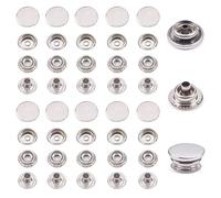 TRKETK 80 Pcs Snap Fastener Kit, Spring Press Studs Stainless Steel Press Stud Cap 15mm Heavy Duty Brass Canvas Snap Button Marine Grade Boat Canvas Snaps for Clothing Boat Bag Leather DIY Craft