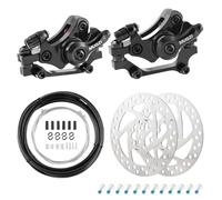 Trkimal Bicycle Disc Brake Kit Front Rear Caliper Brake Disc Set 140mm Rotor, Brake Cables, Brake lever Cable Kit for For Mountain Road Bike, Riding Bicycle (140mm Brake Sets)