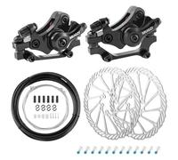 Trkimal Bicycle Disc Brake Kit Front Rear Caliper Brake Disc Set 180mm Rotor, Brake Cables, Brake lever Cable Kit for For Mountain Road Bike, Riding Bicycle(180mm Brake Sets)