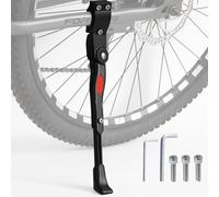 TRKIMAL Bike Kickstand, Aluminium Alloy Height Adjustable Rear Side Bicycle Kick Stand Fit for Mountain Bike and Road Bike of 24Inch-28 Inch, Come With Allen Wrench 2PCS (Black)