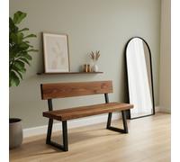 TRL Furniture Luxury Walnut Bench with Back - 120cm