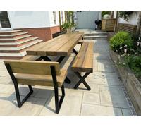 TRL Furniture Outdoor Sleeper Bench with Back (Bench only) - 120cm