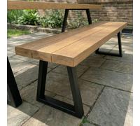 TRL Furniture Slatted Solid Oak Outdoor Bench - 90cm