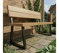 TRL Furniture Slatted Solid Oak Outdoor Bench with Back - 150cm